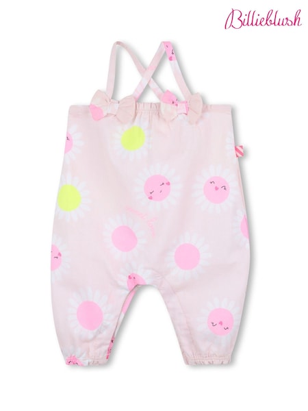 Billieblush Baby Billieblush Floral 100% Cotton Dungarees With Bow Detail (AY8284) | ₪366