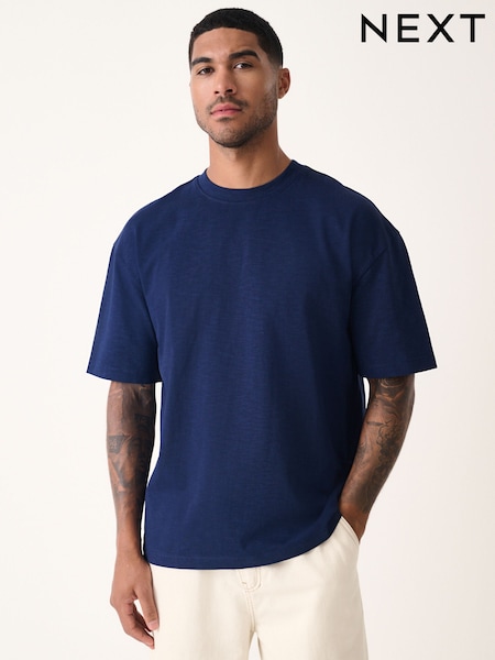 Indigo Blue Relaxed Fit Heavyweight Slub T-Shirt (AY8369) | €17