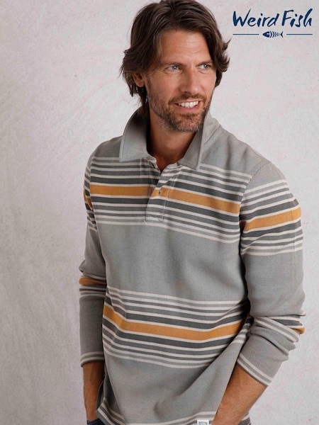 Weird Fish Caudale Heavyweight Stripe Rib Rugby Shirt (AY8371) | 271 LEI