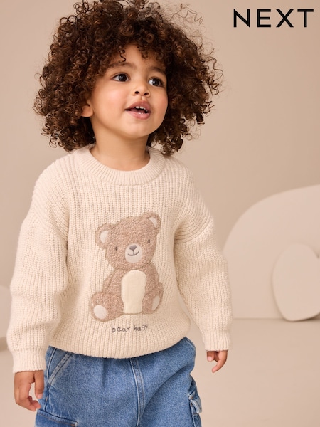 Cream Bear Knitted Jumper (3mths-7yrs) (AY8416) | AZN 42 - AZN 47