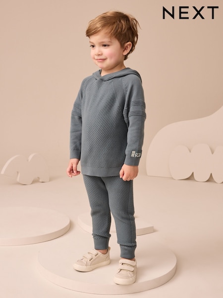 Blue Knitted Hoodie and Leggings Set (3mths-7yrs) (AY8429) | €35 - €41