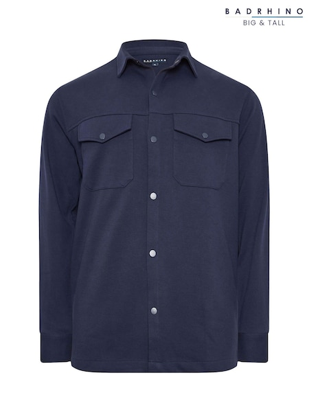 BadRhino Big & Tall Blue Textured Jersey Shacket (AY8510) | €58