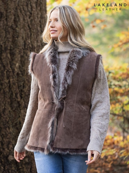 Lakeland Leather Reversible Suede Finish Toscana Shearling Gilet (AY8538) | €529