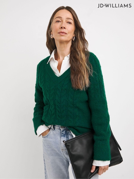 JD Williams Green Cable V-Neck Tunic (AY8542) | €50