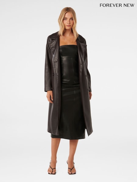 Forever New Ronnie Vegan Leather Trench Coat (AY8558) | €132