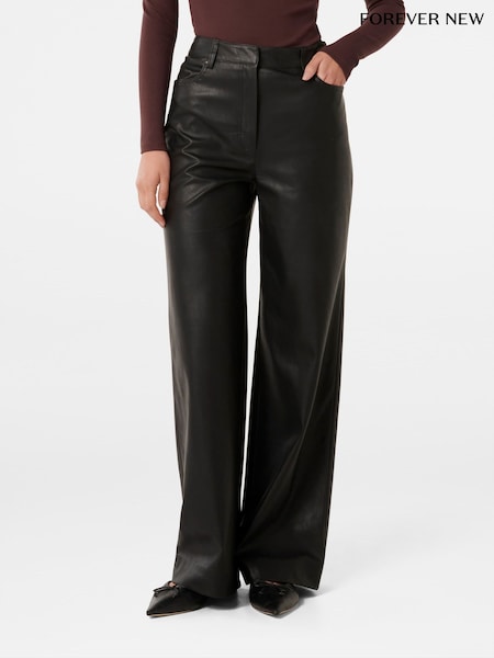 Forever New Benni Vegan Leather Wide Leg Pants (AY8565) | €66