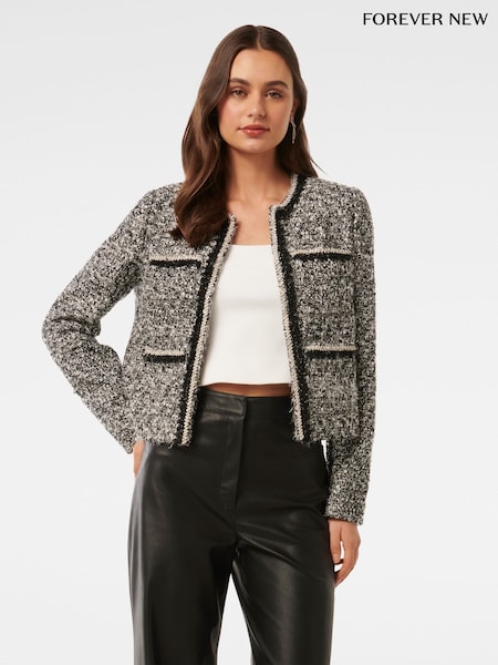 Forever New Black Nina Boucle Jacket (AY8586) | €132