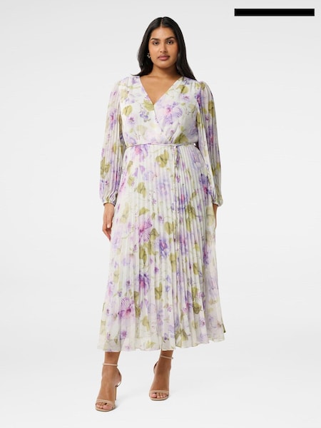 Forever New Phillipa Curve Pleated Midi Dress (AY8591) | 573 LEI