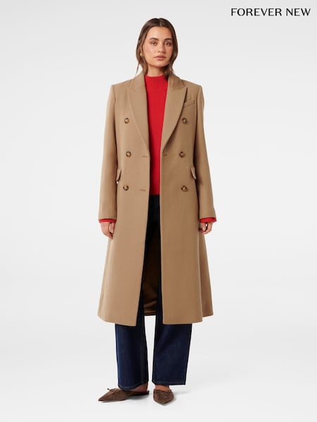 Forever New Brown Chandelle Double Breasted Coat (AY8592) | €179