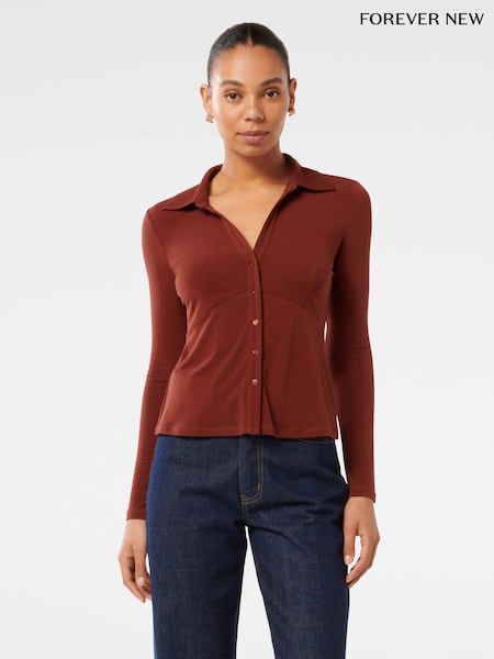 Forever New Red Terri Crepe Shirt (AY8593) | €30