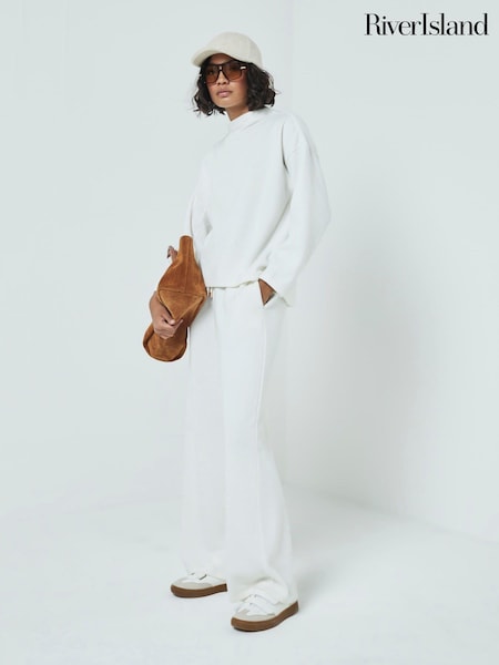 River Island White 2 Piece 100% Cotton Sweat and Trousers Set (AY8633) | $84