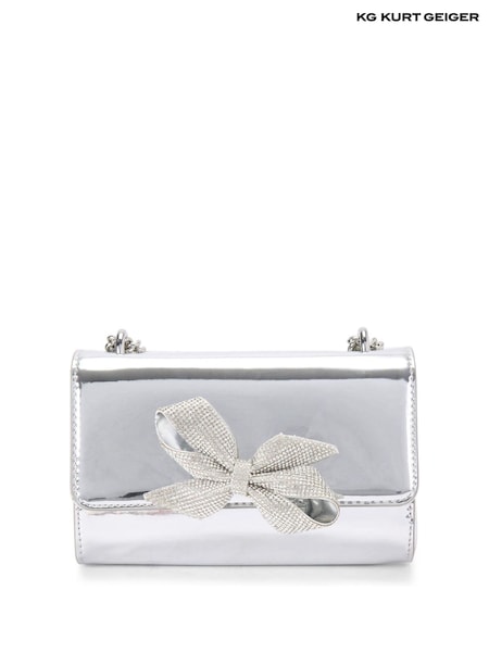 Kg Kurt Geiger Silver Adore Clutch Bag (AY8636) | kr1 450