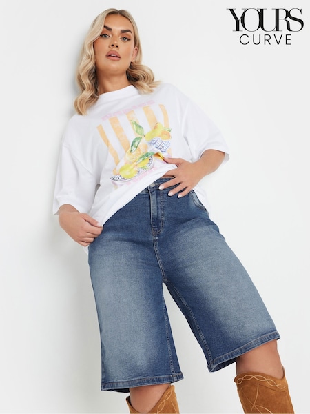 Yours Curve Blue Denim Shorts (AY8736) | €42