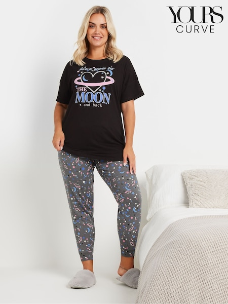 Yours Curve The Moon And Back Cuffed Pyjama Set (AY8778) | ‏139 ر.ق.