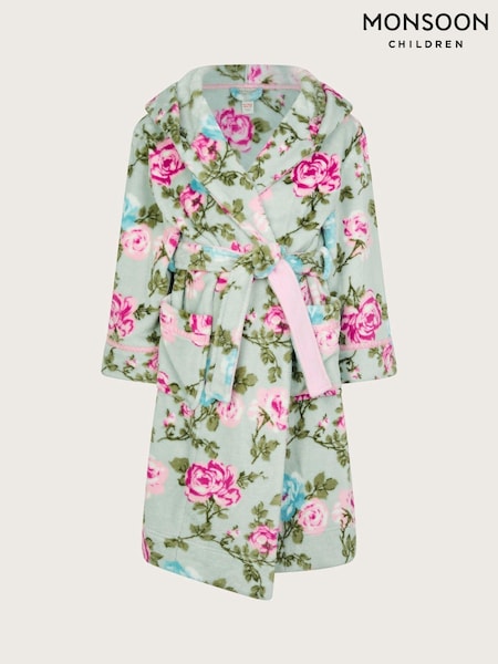 Monsoon Pink Fleece Floral Print Dressing Gown (AY8828) | €39
