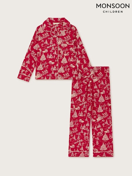 Monsoon Christmas Print Long Pyjamas Set (AY8829) | €25