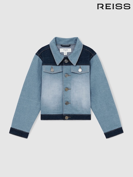 Reiss Briar Patchwork Two Tone Denim Jacket (AY8850) | ‏540 د.إ.‏