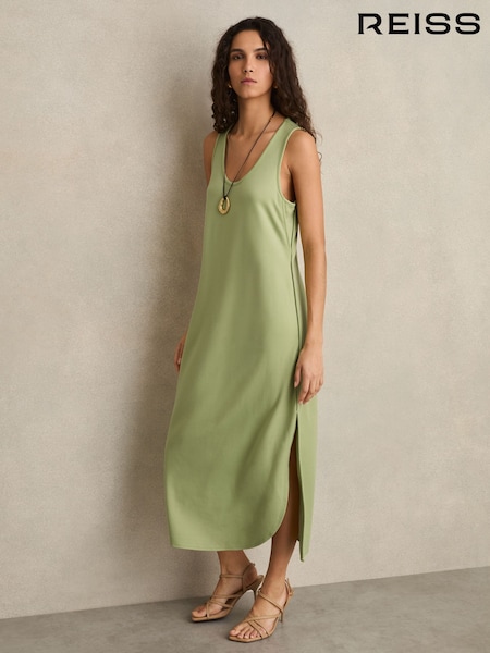 Reiss Green Peyton Jersey Knit Maxi Dress (AY8856) | €185