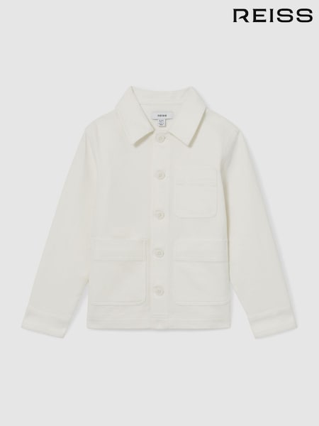 Reiss Off White Mcduffy Cotton Blend Work Jacket (AY8858) | €80