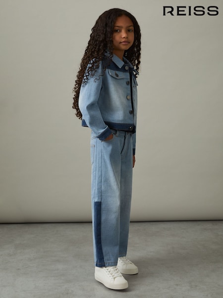 Reiss Briar Patchwork Two-Tone Denim Jeans (AY8859) | kr1 103