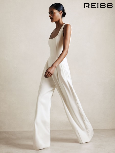 Reiss Max Atelier Whipstitch Wide Leg Jumpsuit (AY8861) | 845 €