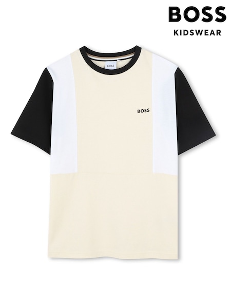 BOSS Natural Colourblock Chest Logo Short Sleeve T-Shirt (AY8881) | €78