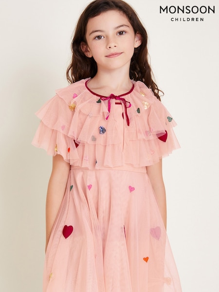 Monsoon Applique Heart Ruffle Cape (AY8914) | 156 LEI - 177 LEI