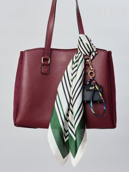 Aela Green And White Stripe Print Tie Me Up Scarf (AY8966) | €19