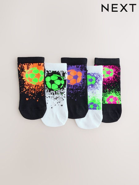 Black/White Bright Football Splat - Rich Trainers Socks 5 Pack (AY9045) | 10 € - 12 €