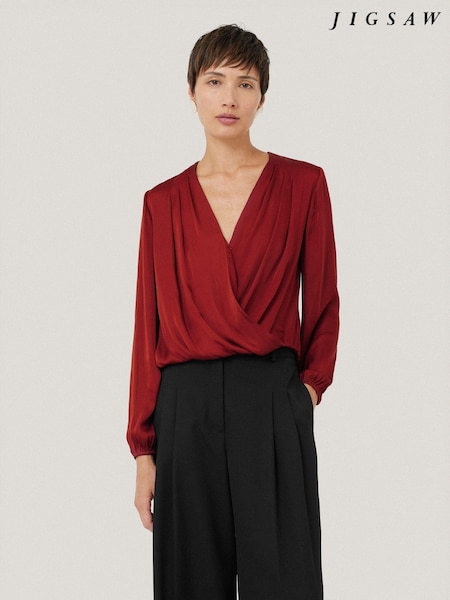 Rot - Jigsaw Recycled Satin Drape Wrap Top (AY9088) | 76 €