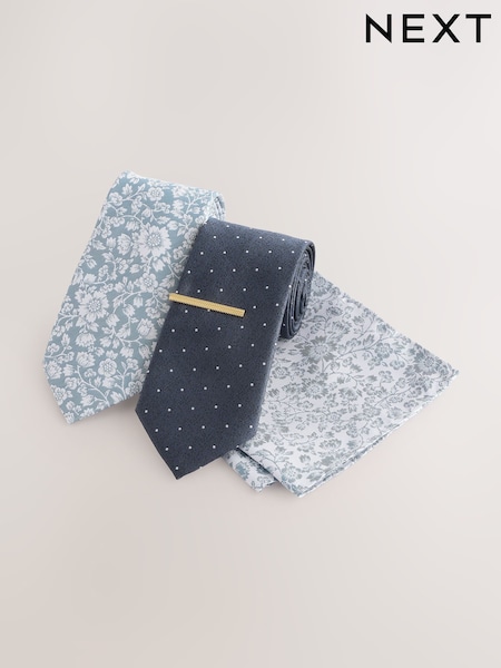 Green/Blue Design Ties And Tie Clips 2 Pack (AY9106) | €30