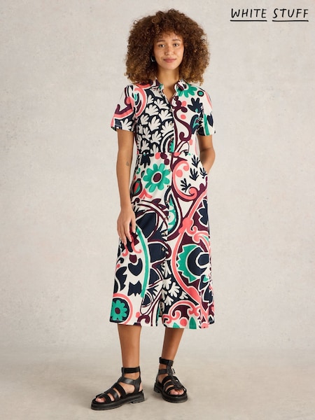 White Stuff Black Rua Jersey Shirt Dress (AY9120) | ₪373