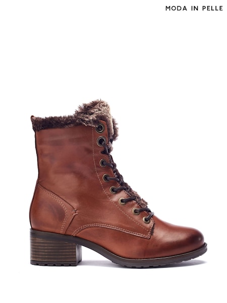 Moda In Pelle ALPINNE FAUX FUR LINED LACE UP LEATHER BOOT (AY9159) | €213