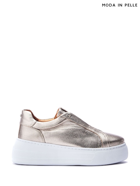 Moda in Pelle Aneeba Elasticated Front Chunky Leather Trainers (AY9164) | ₪498