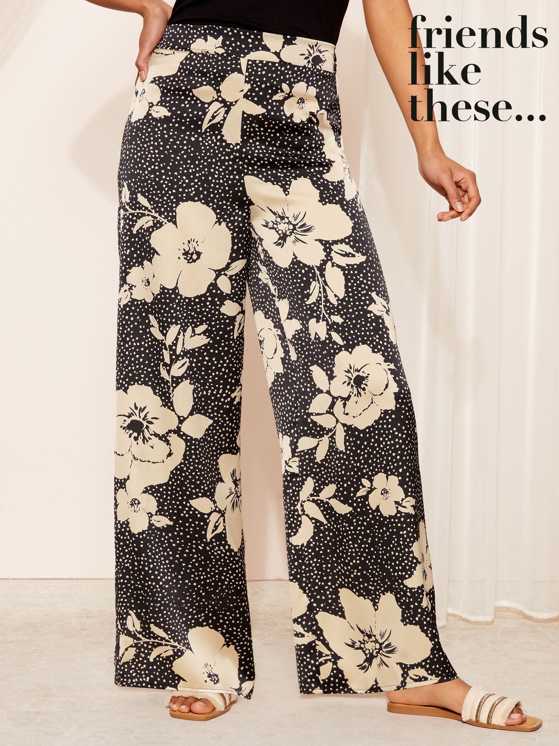 floral fluid wide leg pants