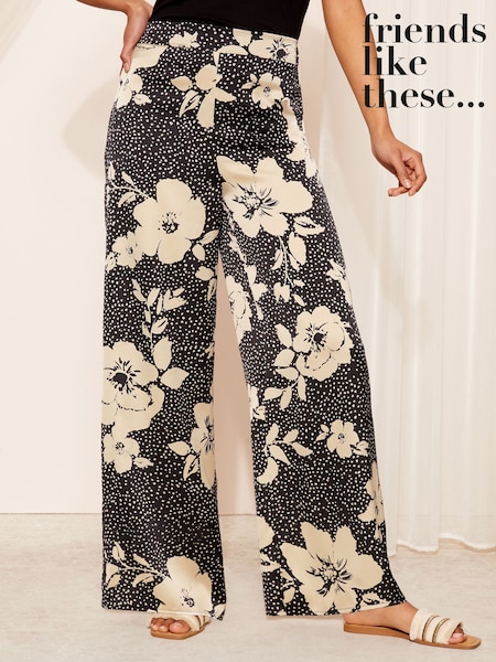 Friends Like These Satin Wide Leg Trousers With Elastic Waist (AY9216) | €50