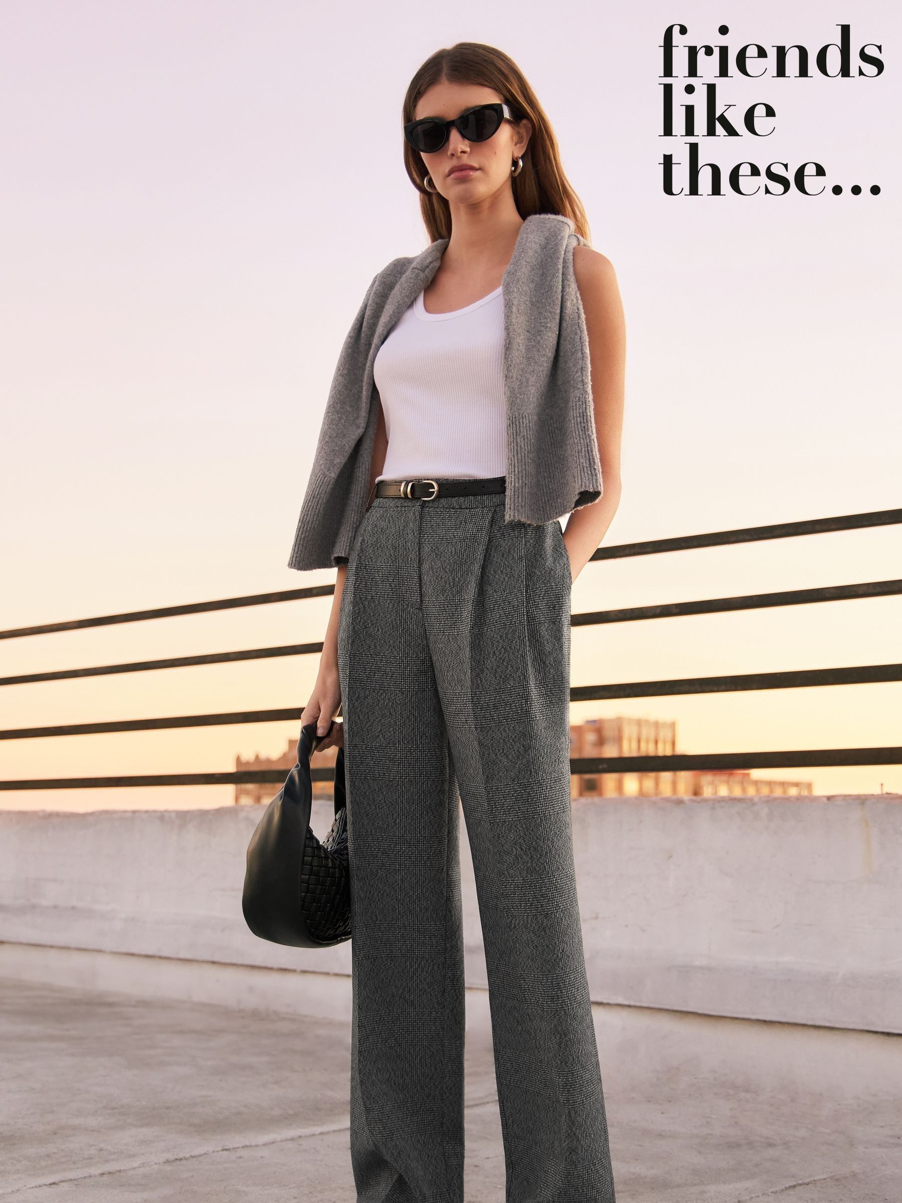 Women's Check Tartan High Waisted Trousers | Next Ireland