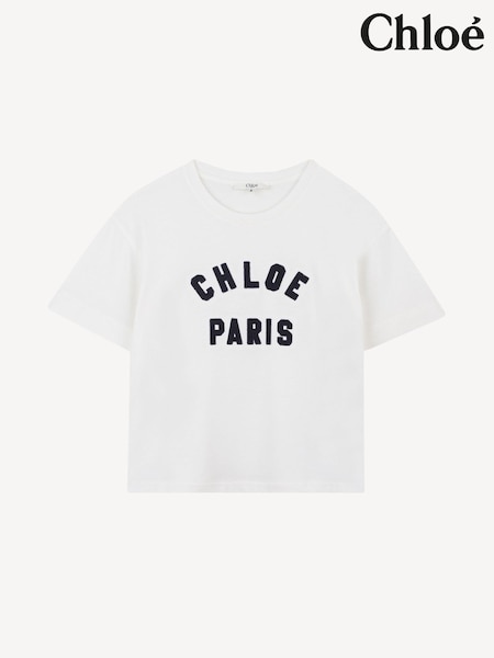 Chloé Paris Logo Short Sleeve T-Shirt (AY9308) | €133
