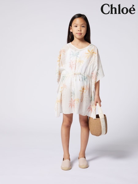 Chloé Cream Palm Tree Print Kaftan Dress (AY9309) | AED990