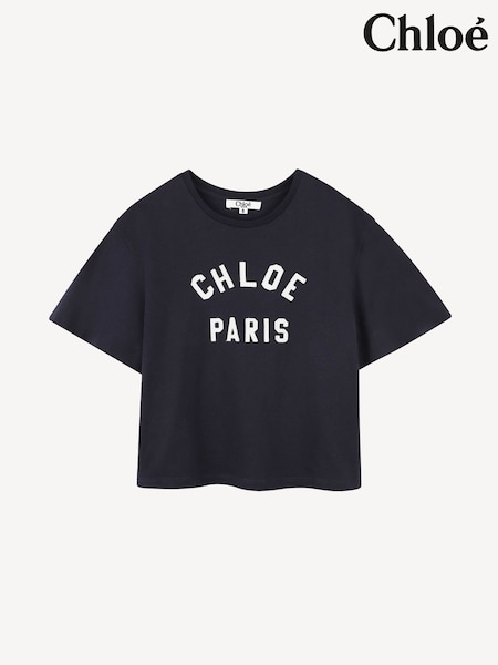 Chloé Paris Logo Short Sleeve T-Shirt (AY9312) | AED582
