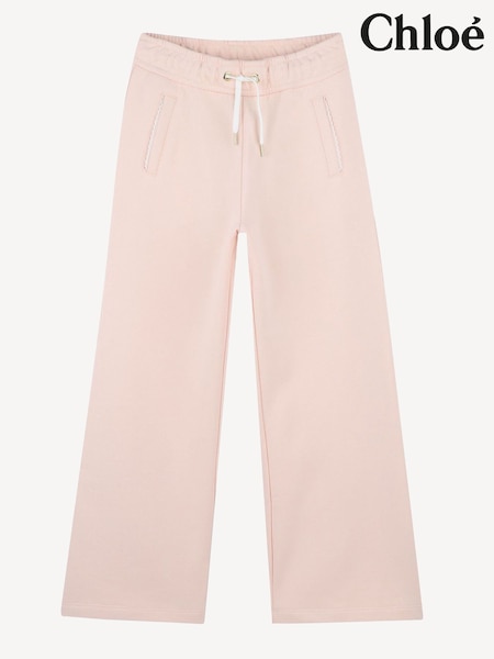 Chloé Pink Wide Leg Logo Joggers (AY9314) | AED786