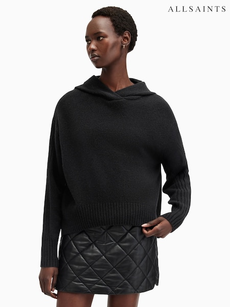 AllSaints Black Ines Hoodie (AY9335) | 1,381 QAR