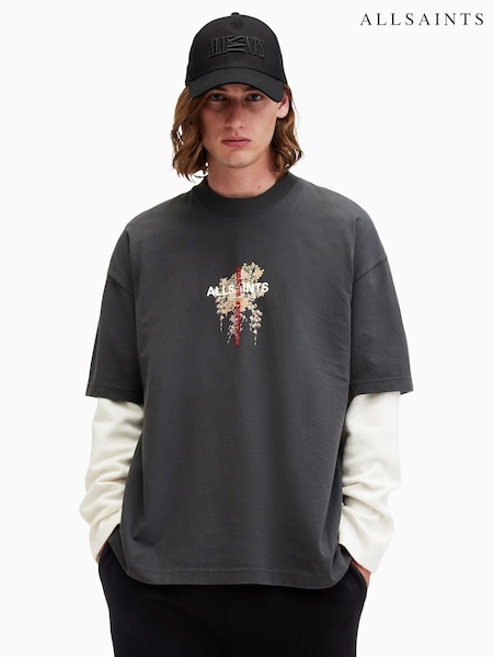 AllSaints Black Eternal Short Sleeves Crew T-Shirt (AY9336) | €75