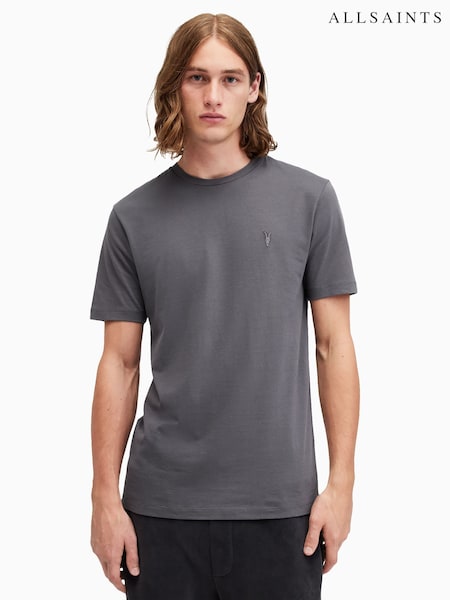 AllSaints Grey Brace Short Sleeves Crew T-Shirt (AY9337) | 193 QAR