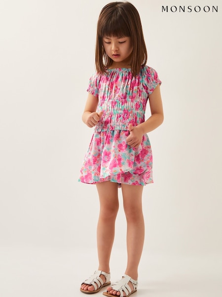 Monsoon Tropical Floral Shirred Top and Skort Set (AY9427) | 186 LEI - 216 LEI