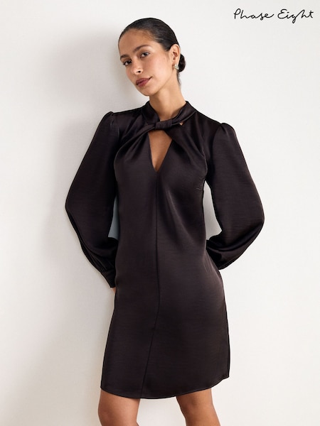 Svart - Phase Eight Elva Satin Dress