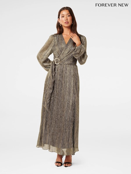 Forever New Tyler Plisse Belted Midi Dress (AY9537) | €165
