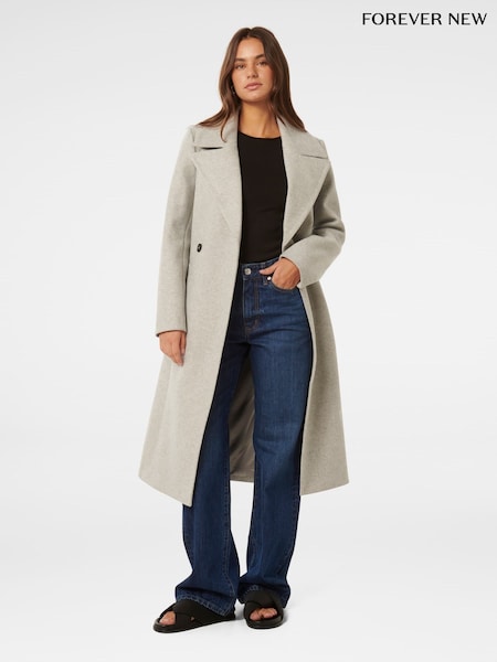 Forever New Grey Polly Wrap Coat (AY9547) | €165