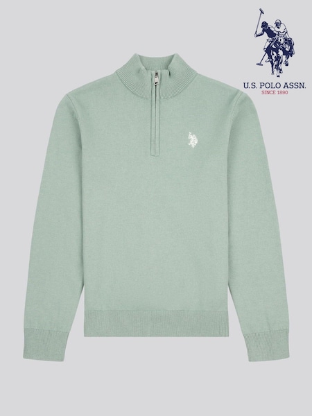 U.S. Polo Assn. Green Boys Knitted Quarter Zip Polo Shirt (AY9583) | 3,004 UAH - 3,605 UAH
