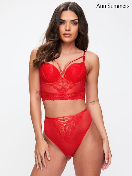 Ann Summers Red Sweet Surrender Lace & Mesh Padded Corset (AY9596) | €23
